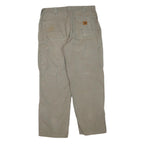 CARHARTT Mens Cotton Blend Beige Regular Fit Straight Leg Trousers W36 L30