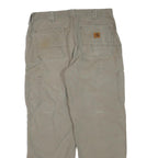 CARHARTT Mens Cotton Blend Beige Regular Fit Straight Leg Trousers W36 L30