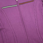 TOMMY HILFIGER Mens Purple Full Zip Plain Crew Neck Basic Knit XS Cotton Jumper