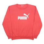 PUMA Womens Red Sweatshirt Crew Neck S Cotton Blend Pullover Casual Activewear