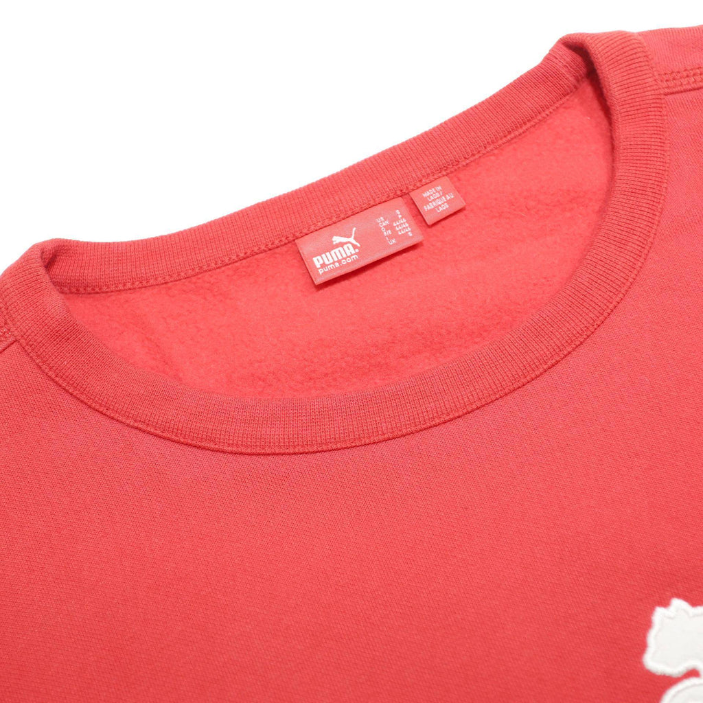 PUMA Womens Red Sweatshirt Crew Neck S Cotton Blend Pullover Casual Activewear