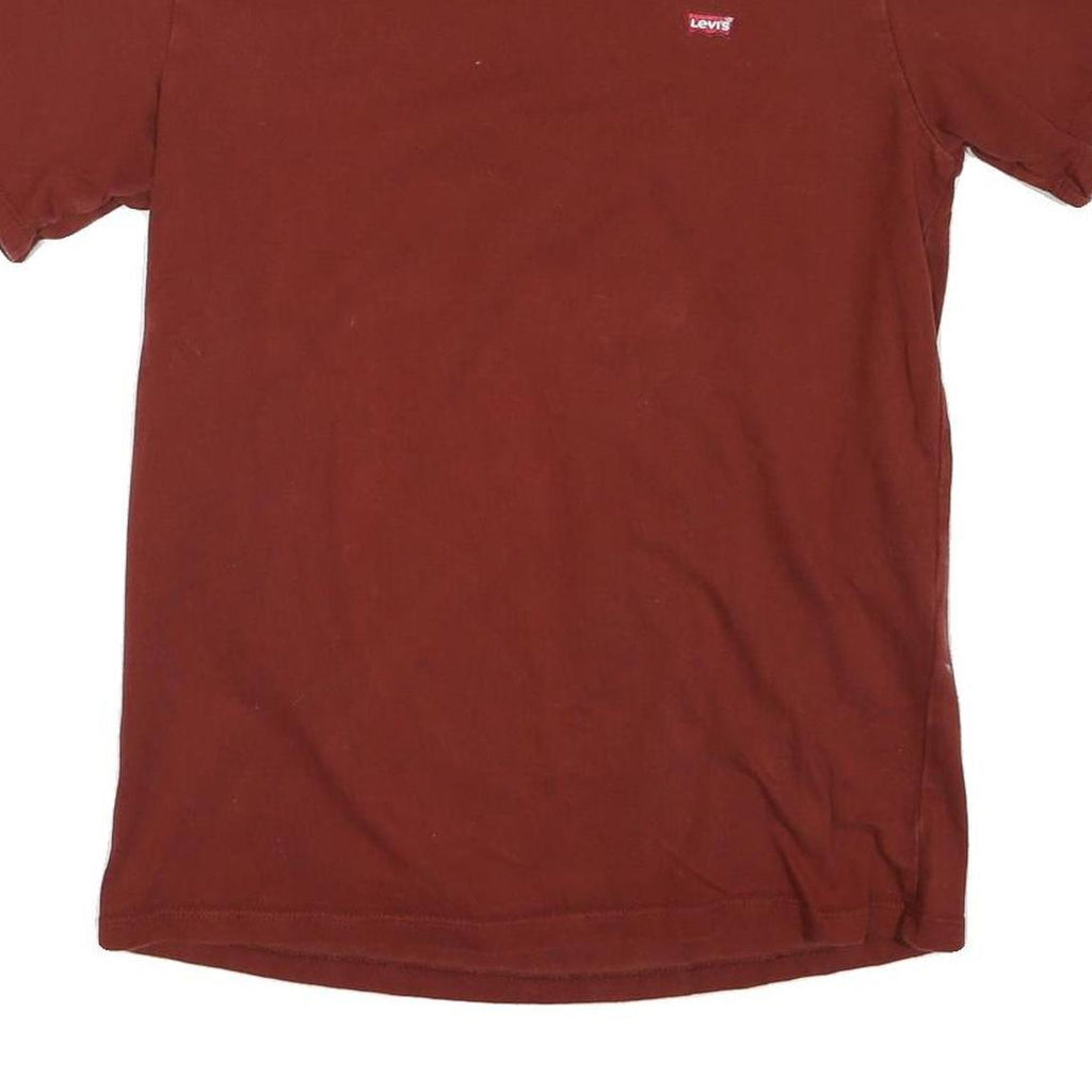 LEVI'S Mens Red S Short Sleeve Crew Neck Logo Graphic T-Shirt Cotton Blend