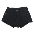 LEVI'S Womens Black Denim Cut-Off Shorts S W26 Frayed Hem Casual Summer