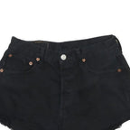 LEVI'S Womens Black Denim Cut-Off Shorts S W26 Frayed Hem Casual Summer