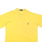 POLO RALPH LAUREN Mens Yellow Short Sleeve Plain XL Cotton Blend Casual Polo