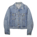 LEE Womens Blue Cotton Denim Jacket S Button Plain Casual Classic Fit