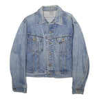 LEE Womens Blue Cotton Denim Jacket S Button Plain Casual Classic Fit