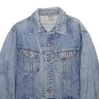 LEE Womens Blue Cotton Denim Jacket S Button Plain Casual Classic Fit