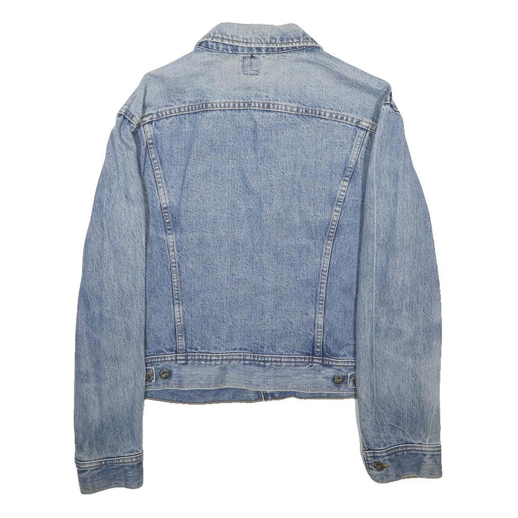 LEE Womens Blue Cotton Denim Jacket S Button Plain Casual Classic Fit