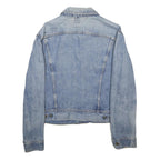 LEE Womens Blue Cotton Denim Jacket S Button Plain Casual Classic Fit