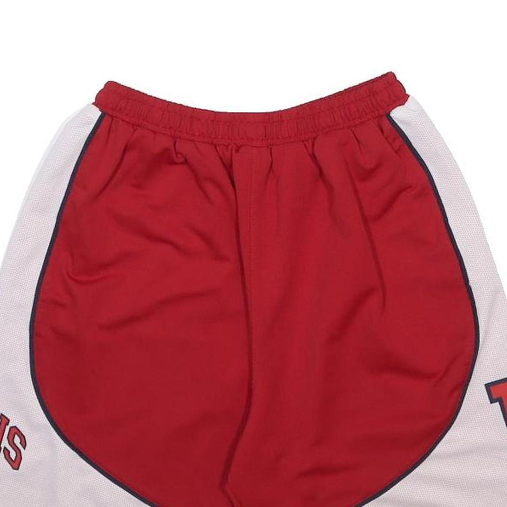CHAMPION Mens Red & White Casual Sports Basketball Shorts S W24