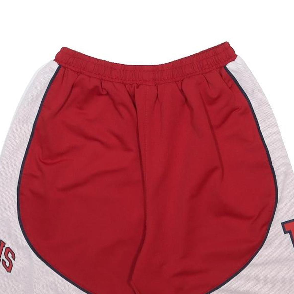 CHAMPION Mens Red & White Casual Sports Basketball Shorts S W24