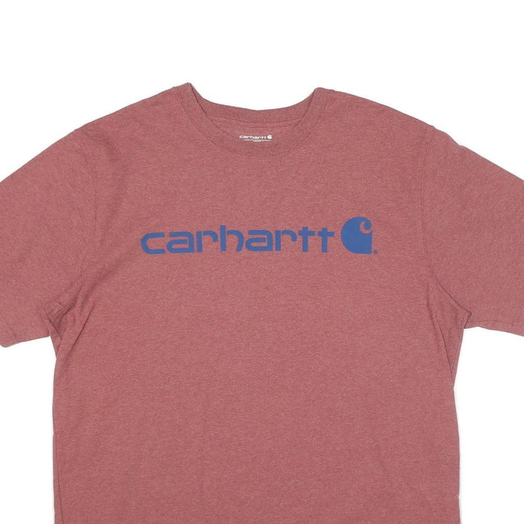 CARHARTT Mens Rust & Blue Logo Graphic T-Shirt XL Short Sleeve Crew Neck