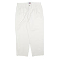 TOMMY HILFIGER Mens Cotton Blend White Regular Straight Trousers W38 L30
