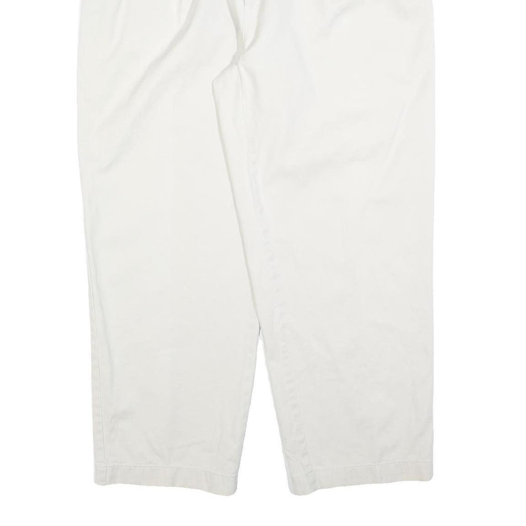TOMMY HILFIGER Mens Cotton Blend White Regular Straight Trousers W38 L30