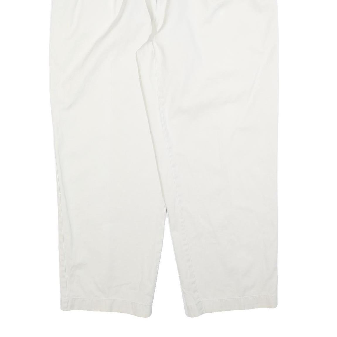 TOMMY HILFIGER Mens Cotton Blend White Regular Straight Trousers W38 L30