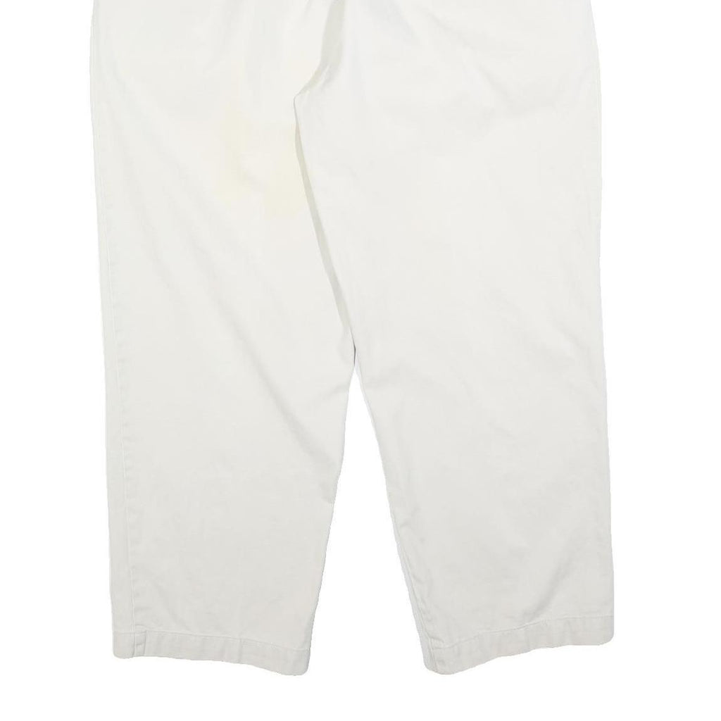TOMMY HILFIGER Mens Cotton Blend White Regular Straight Trousers W38 L30