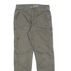 CARHARTT Mens Relaxed Fit Grey Cotton Blend Trousers W32 L32 Workwear Zip