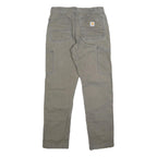 CARHARTT Mens Relaxed Fit Grey Cotton Blend Trousers W32 L32 Workwear Zip