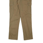 PEACOCKS Mens Slim Beige Cargo Trousers W32 L30 Cotton Blend Zip Pocket Casual