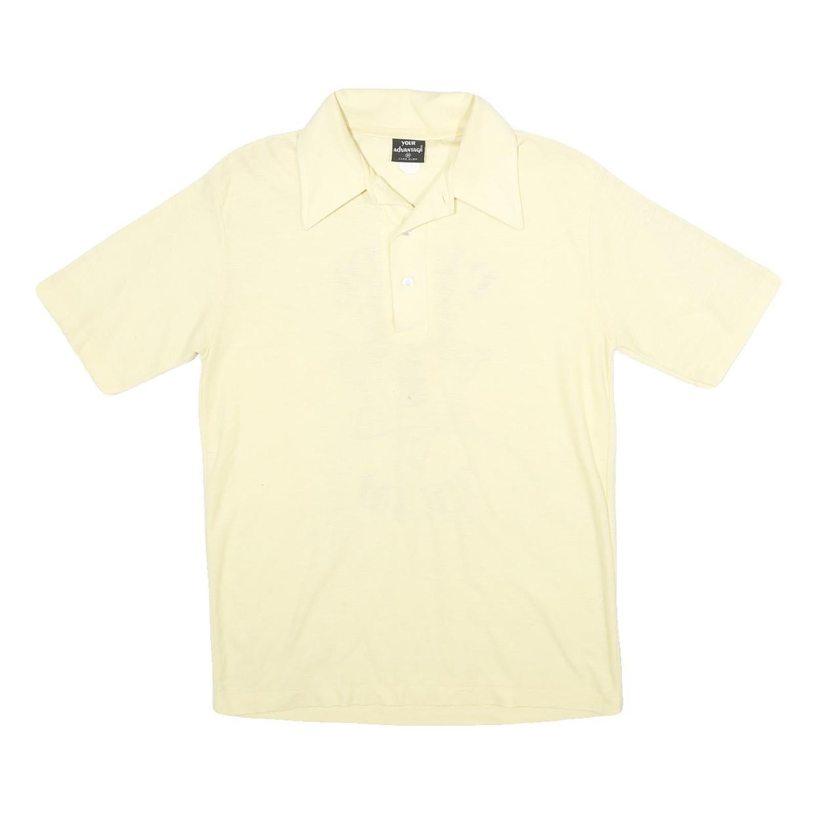 YOUR ADVANTAGE Mens Cream Cotton Blend Polo Shirt M Pistol Team Print