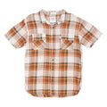 LEVI'S Mens Orange & Cream Check Shirt L Button Pocket Casual Cotton Blend