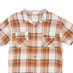 LEVI'S Mens Orange & Cream Check Shirt L Button Pocket Casual Cotton Blend