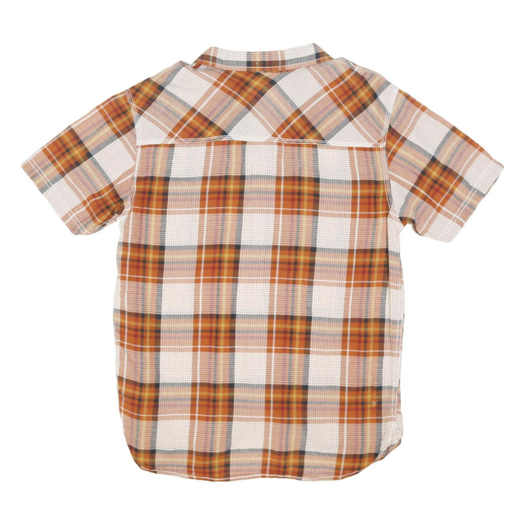 LEVI'S Mens Orange & Cream Check Shirt L Button Pocket Casual Cotton Blend