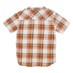 LEVI'S Mens Orange & Cream Check Shirt L Button Pocket Casual Cotton Blend