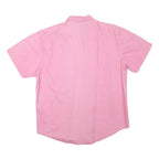 ANNA VENI Womens Pink Cotton Blend Shirt L Embroidered Logo Short Sleeve Button