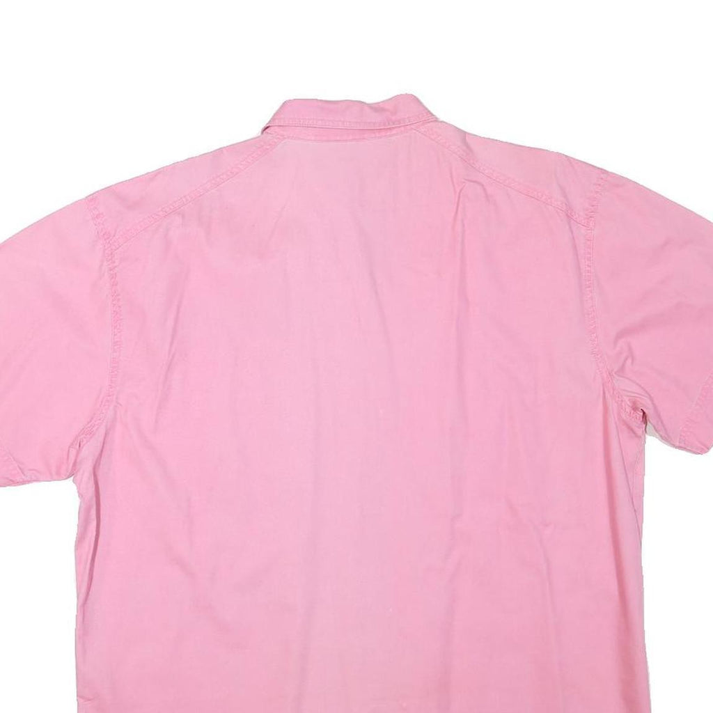 ANNA VENI Womens Pink Cotton Blend Shirt L Embroidered Logo Short Sleeve Button