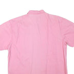 ANNA VENI Womens Pink Cotton Blend Shirt L Embroidered Logo Short Sleeve Button