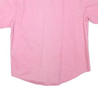 ANNA VENI Womens Pink Cotton Blend Shirt L Embroidered Logo Short Sleeve Button