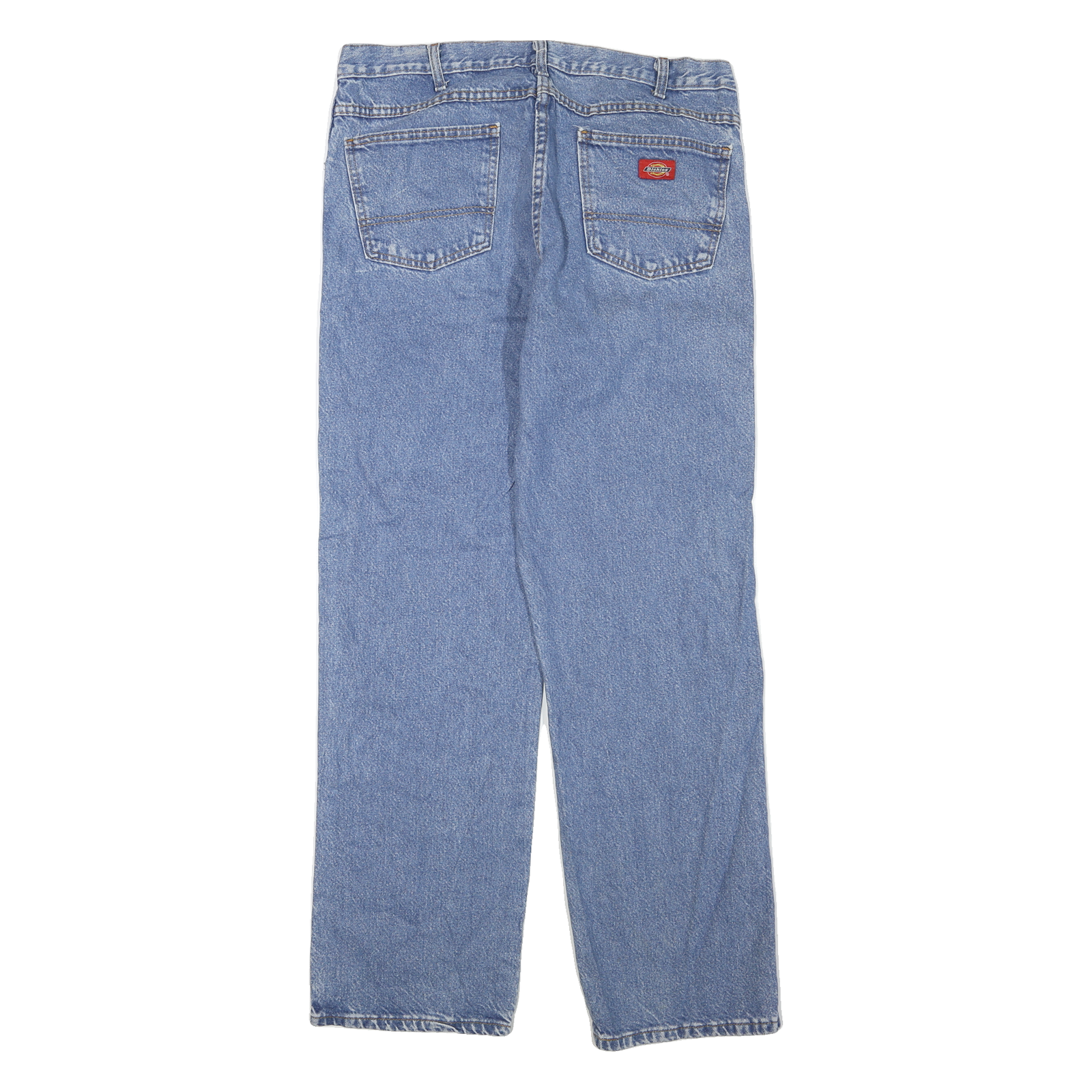 DICKIES Mens Regular Fit Blue Denim Jeans W36 L32 Classic Zip Closure Workwear