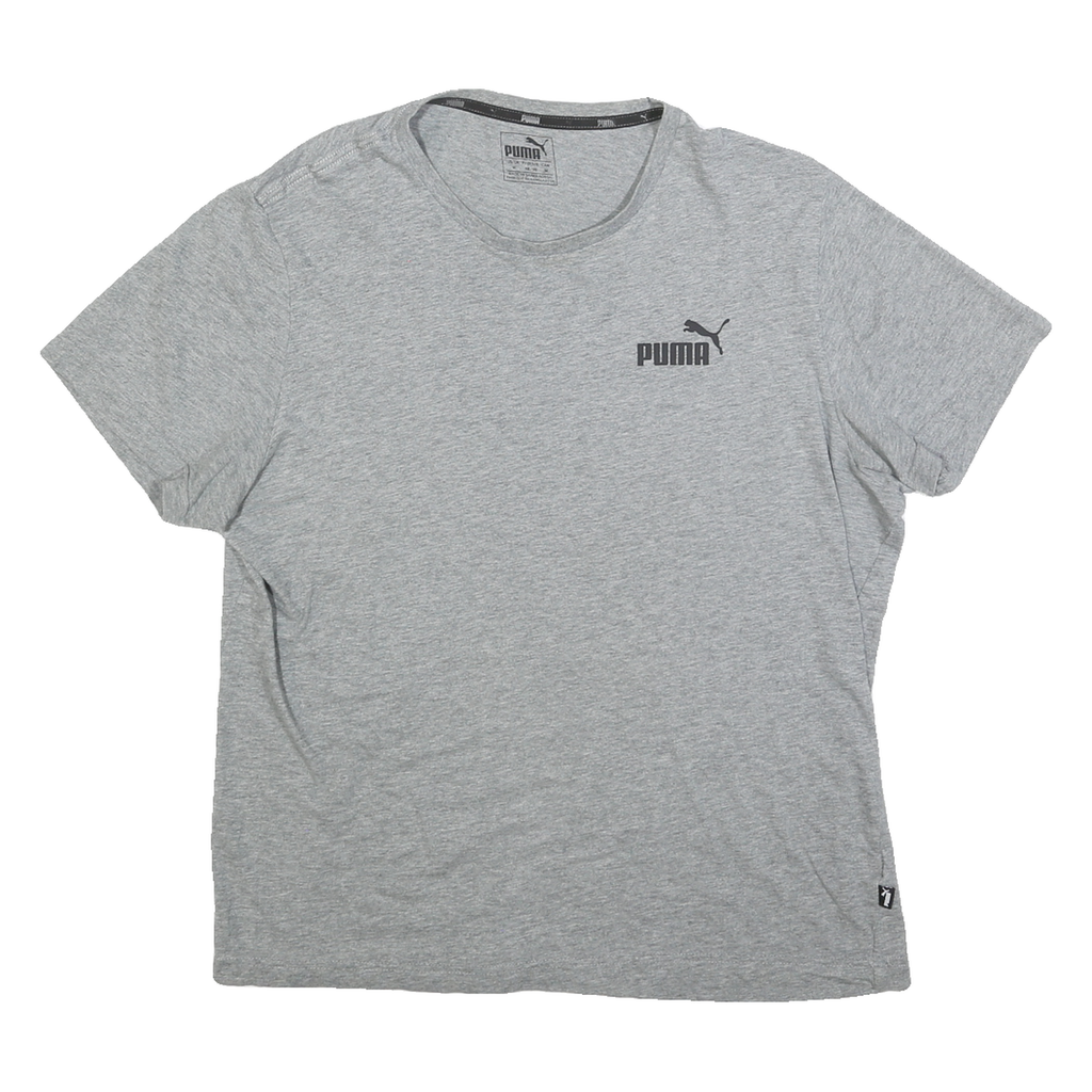 PUMA Mens Grey Athletic T-Shirt M Short Sleeve Round Neck Sports Casual