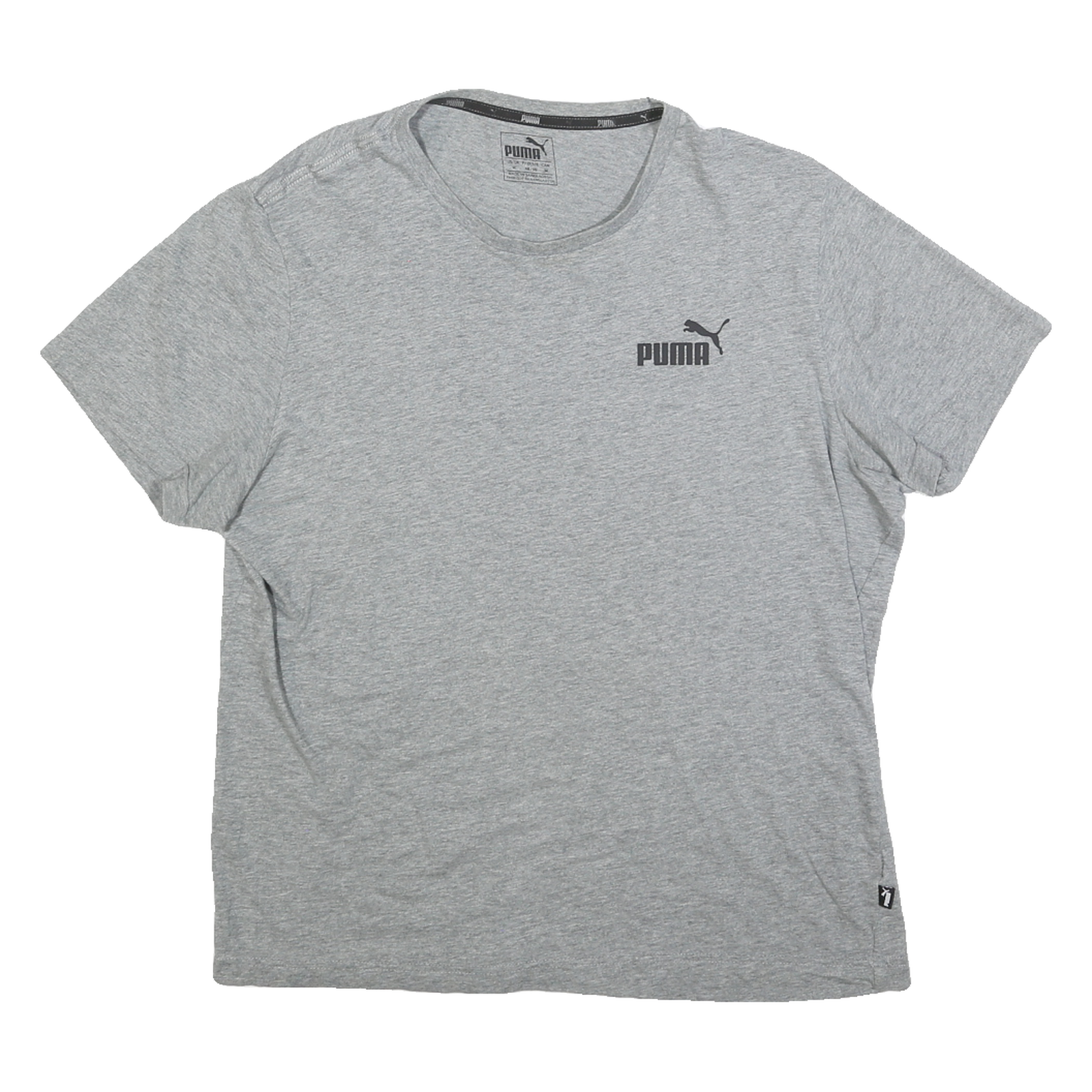 PUMA Mens Grey Athletic T-Shirt M Short Sleeve Round Neck Sports Casual