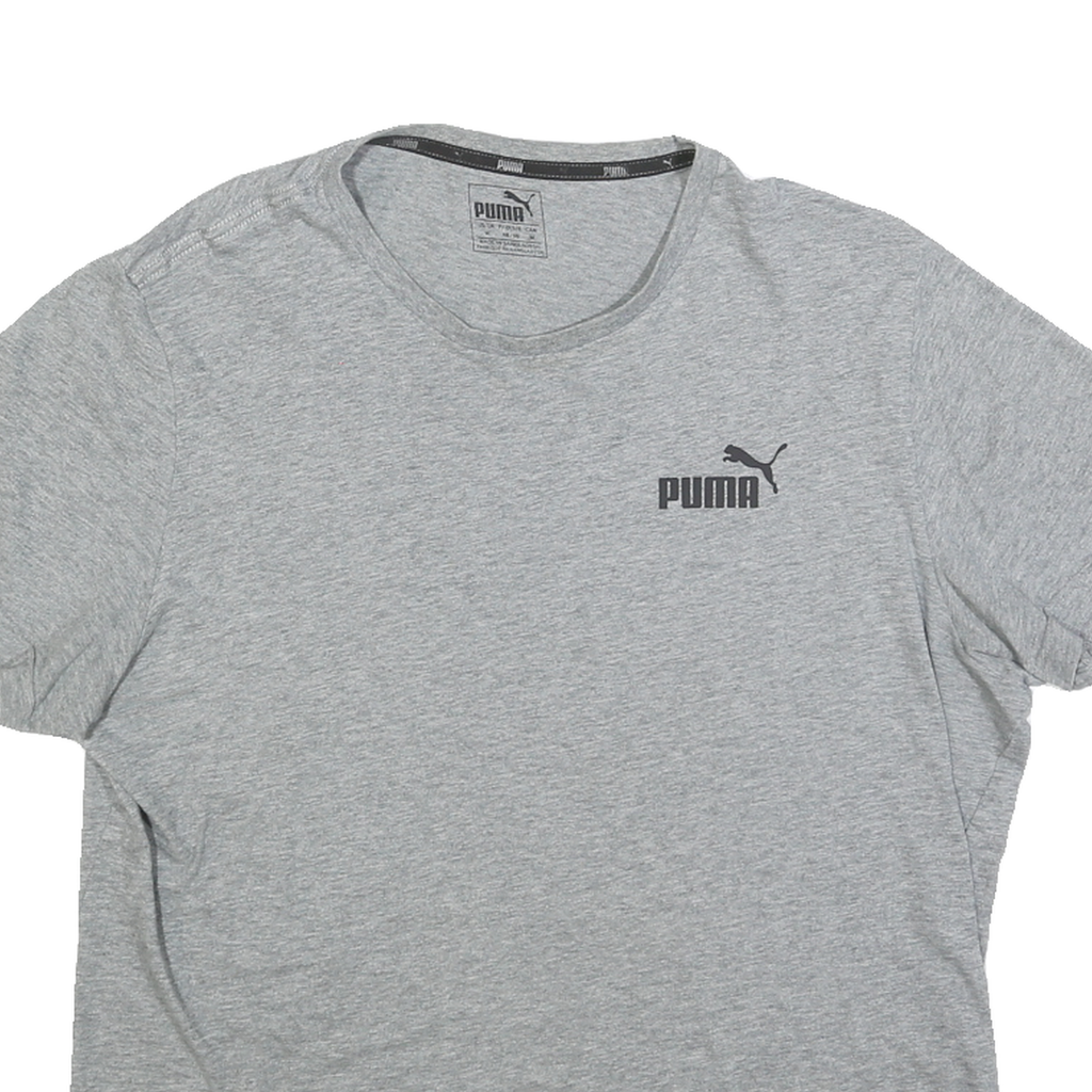 PUMA Mens Grey Athletic T-Shirt M Short Sleeve Round Neck Sports Casual