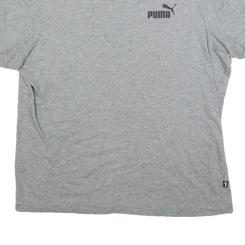 PUMA Mens Grey Athletic T-Shirt M Short Sleeve Round Neck Sports Casual