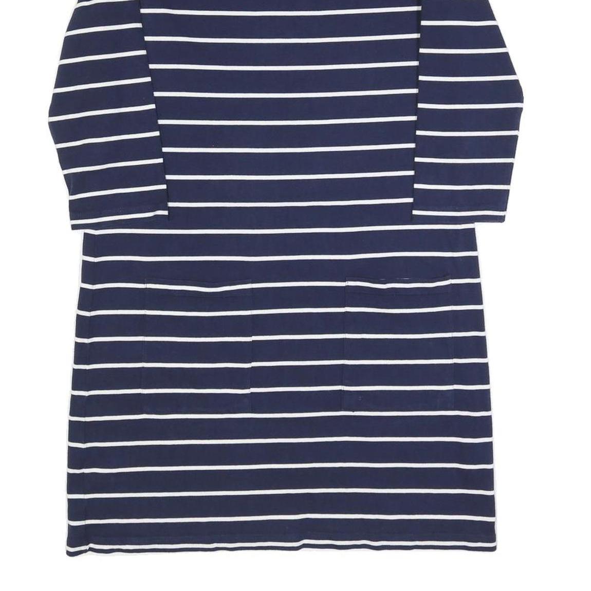 MOUNTAIN WAREHOUSE Womens Navy & White Striped Day Cotton Blend Dress UK 12