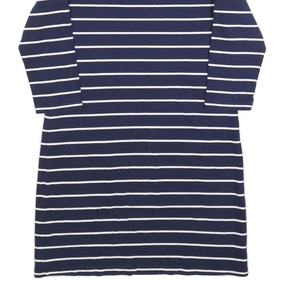 MOUNTAIN WAREHOUSE Womens Navy & White Striped Day Cotton Blend Dress UK 12