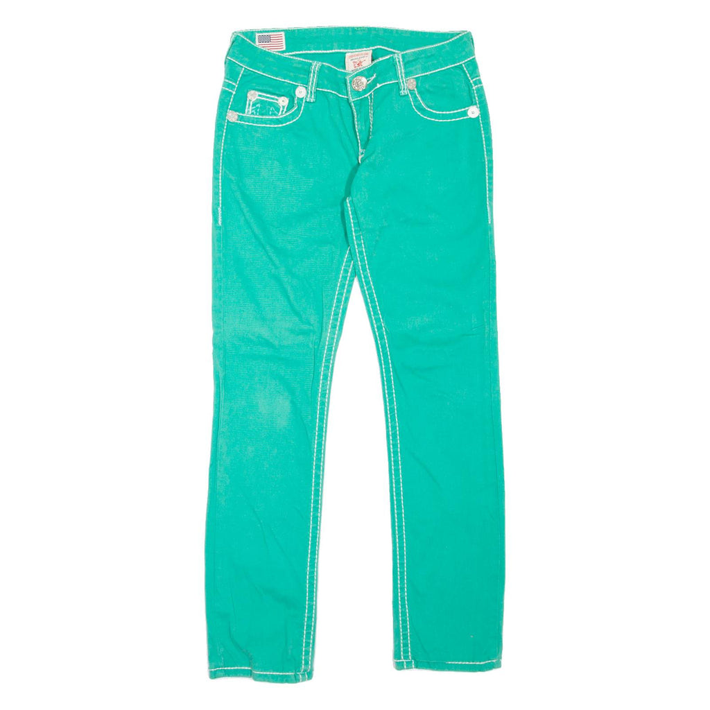 TRUE RELIGION Geno Womens Jeans Green Slim Straight W30 L30