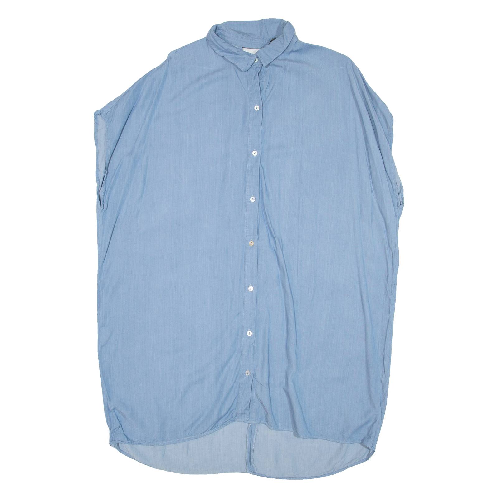 ZARA Womens Blouse Blue Collared M