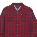 TOMMY HILFIGER Mens Red Plaid Shirt S Classic Fit Button Front Cotton Blend