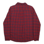 TOMMY HILFIGER Mens Red Plaid Shirt S Classic Fit Button Front Cotton Blend