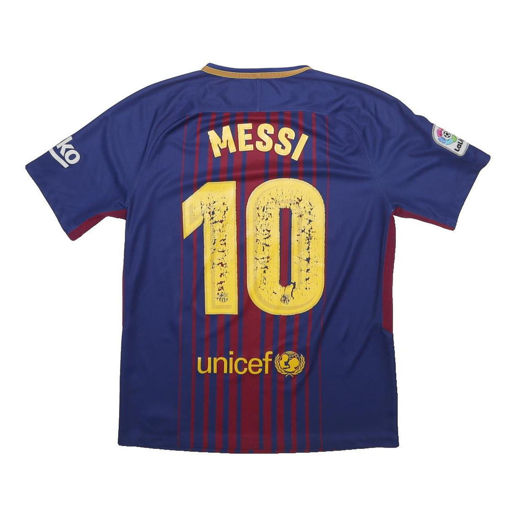 NIKE Mens Blue & Maroon FC Barcelona Football Shirt M Short Sleeve Crew Neck