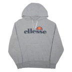 ELLESSE Mens Grey Pullover Hoodie L Cotton Blend Casual Sweatshirt