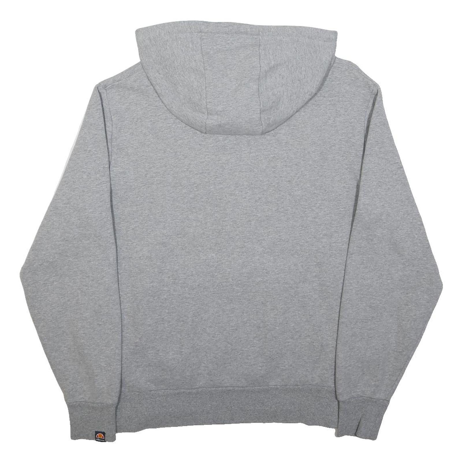 ELLESSE Mens Grey Pullover Hoodie L Cotton Blend Casual Sweatshirt