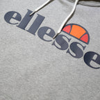 ELLESSE Mens Grey Pullover Hoodie L Cotton Blend Casual Sweatshirt