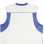 NIKE Mens White & Blue Sleeveless V-Neck Polyester Sports T-Shirt M
