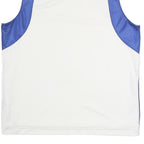 NIKE Mens White & Blue Sleeveless V-Neck Polyester Sports T-Shirt M